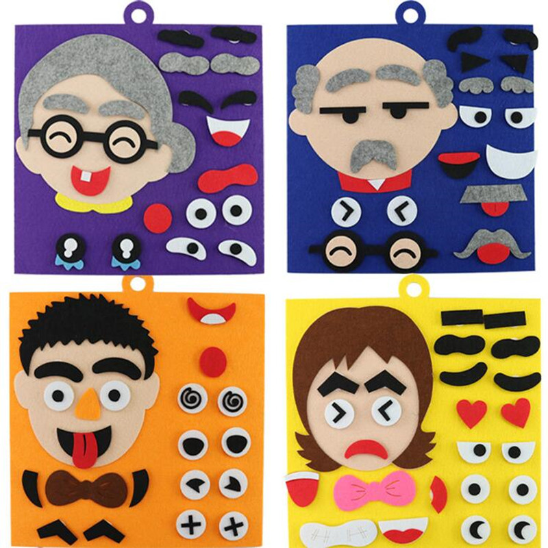 Soft Felt Early Education Diy Craft Non-woven Fabric Felt Face Decoration Puzzle For Kids